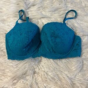 Elegant Lace Teal Bra